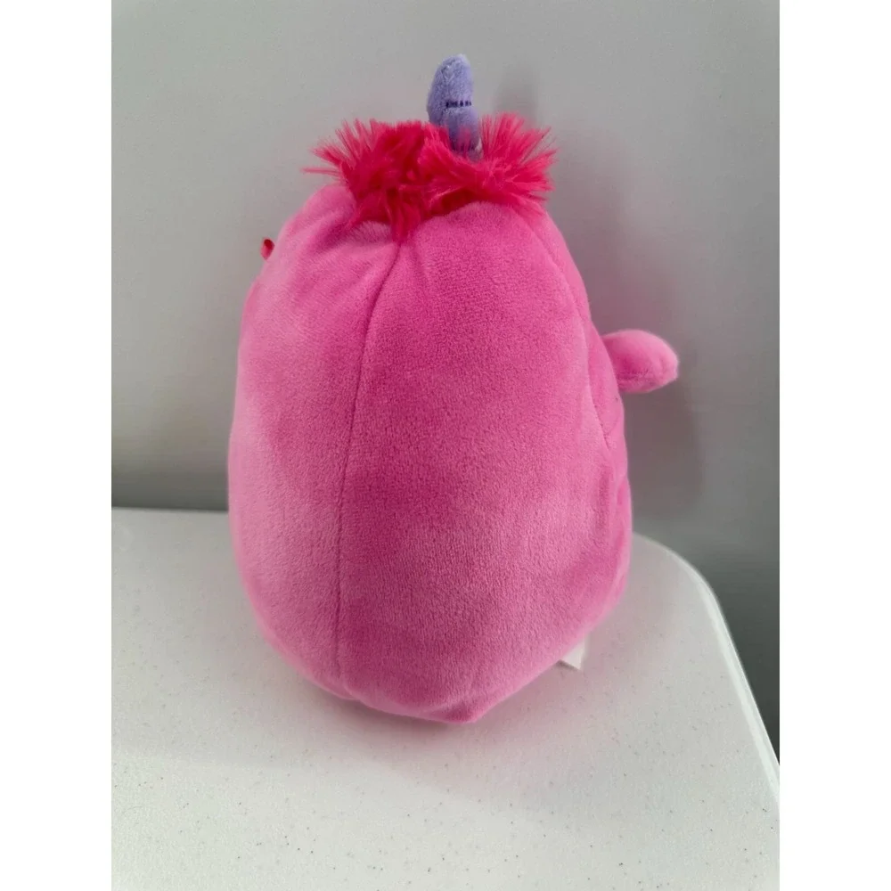 Pink Plush Monster Toy Horn &‎ Funny Face Design Squishy Baby Stuffed Animal
